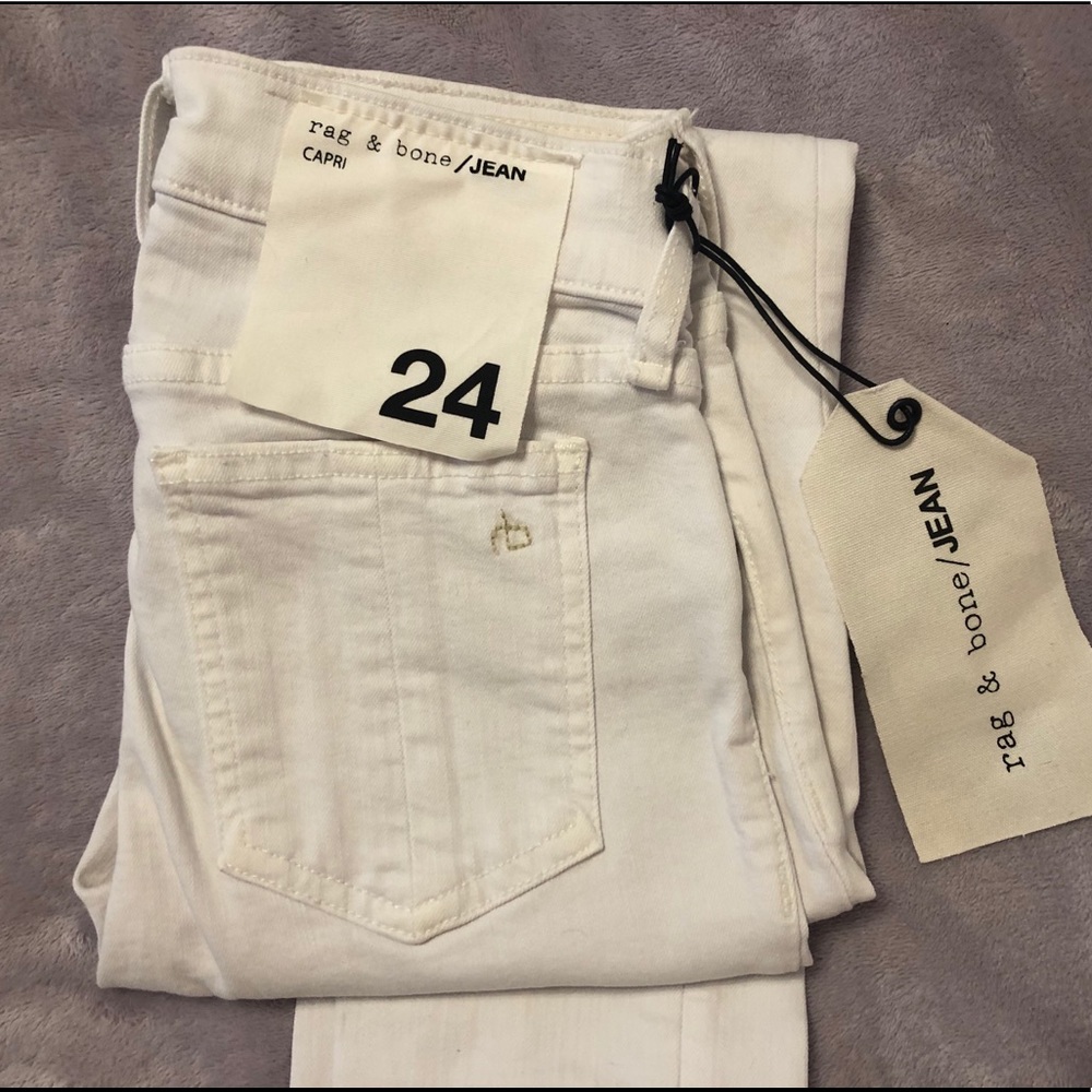 Rag and Bone Capri Skinny in White